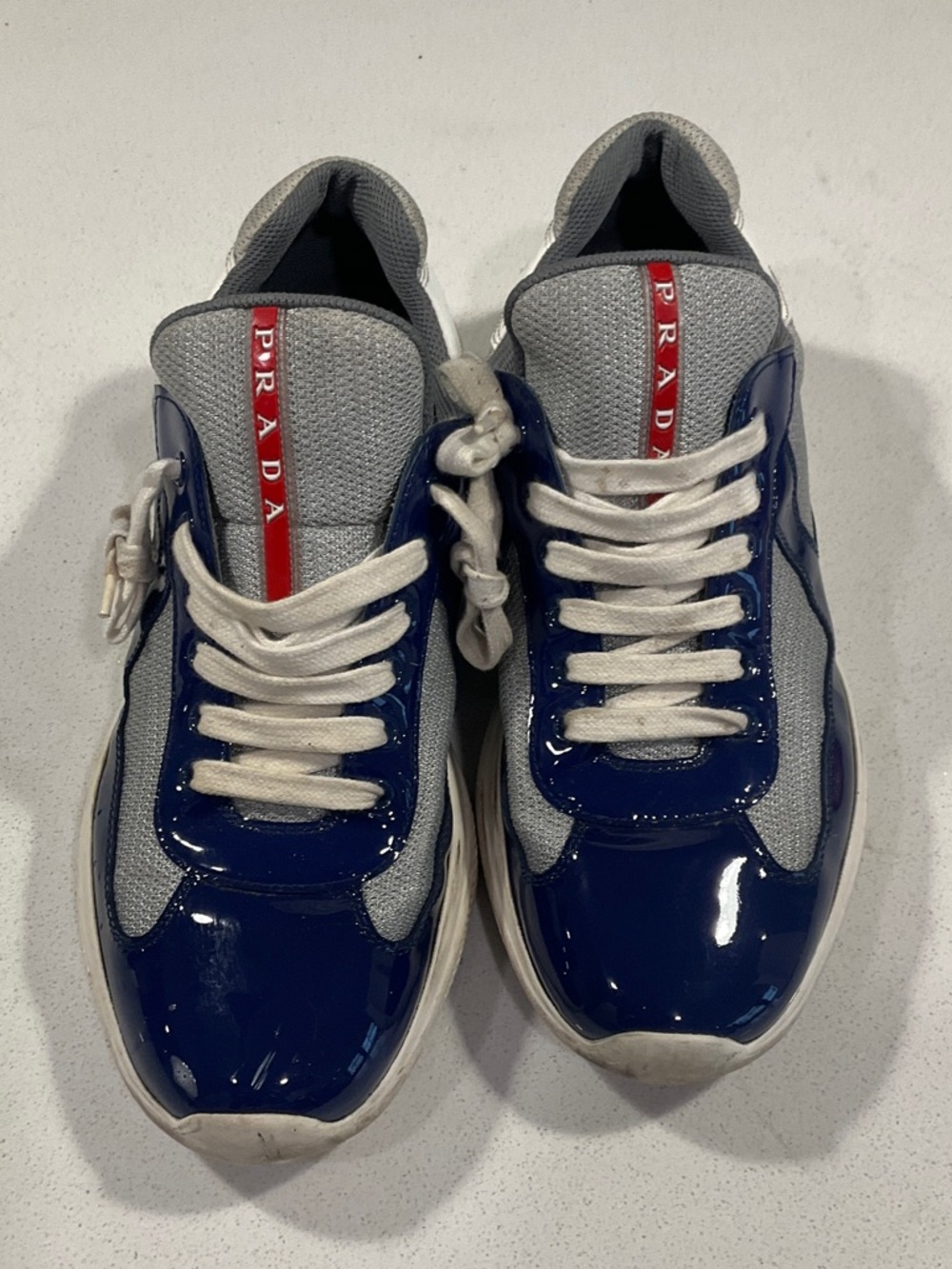 Men's Blue and White Prada Sneaker - Picture 8 of 11